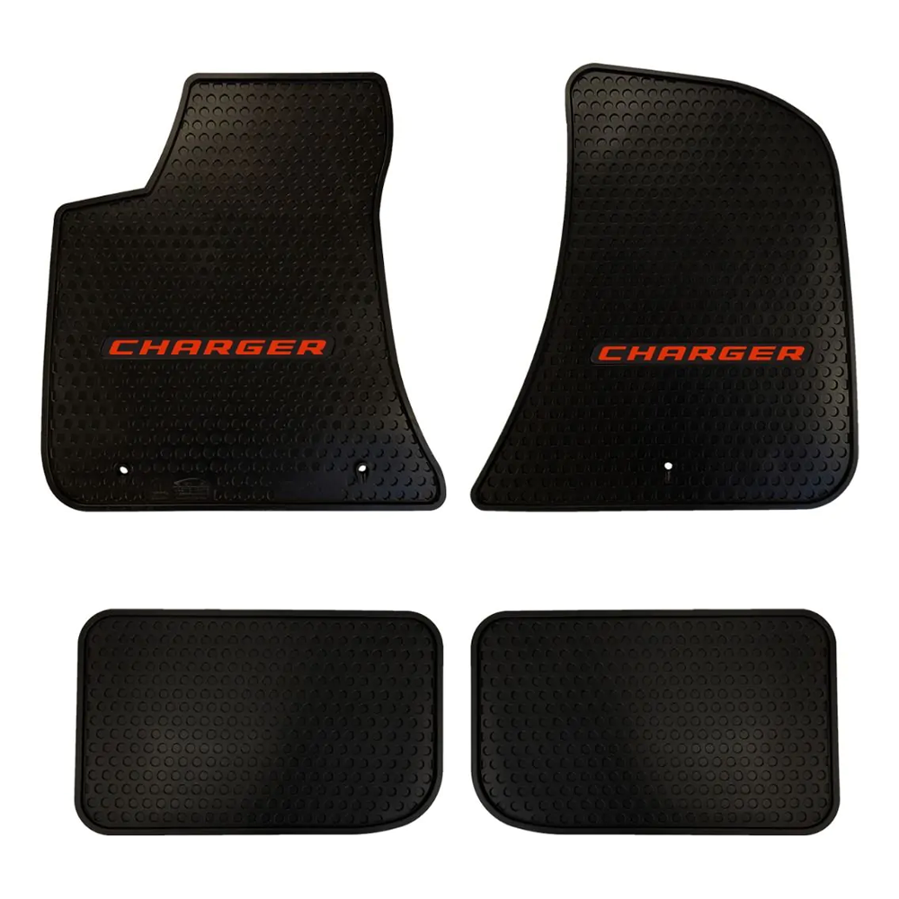 Lloyd Mats Custom-Fit All-Weather Rubber Mats for Charger 2011-ON with Red Logo