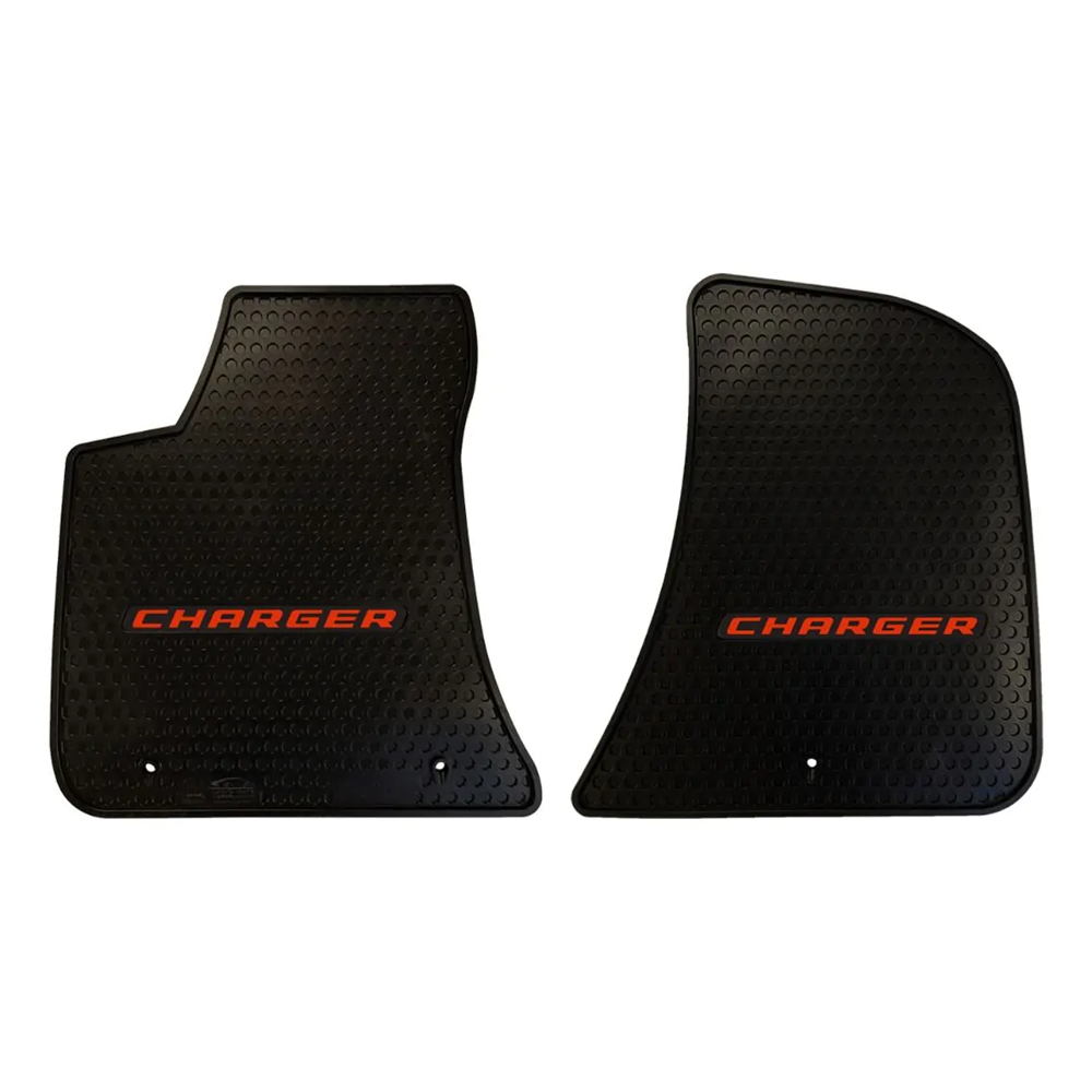 Lloyd Mats Custom-Fit All-Weather Rubber Mats for Charger 2011-ON with Red Logo