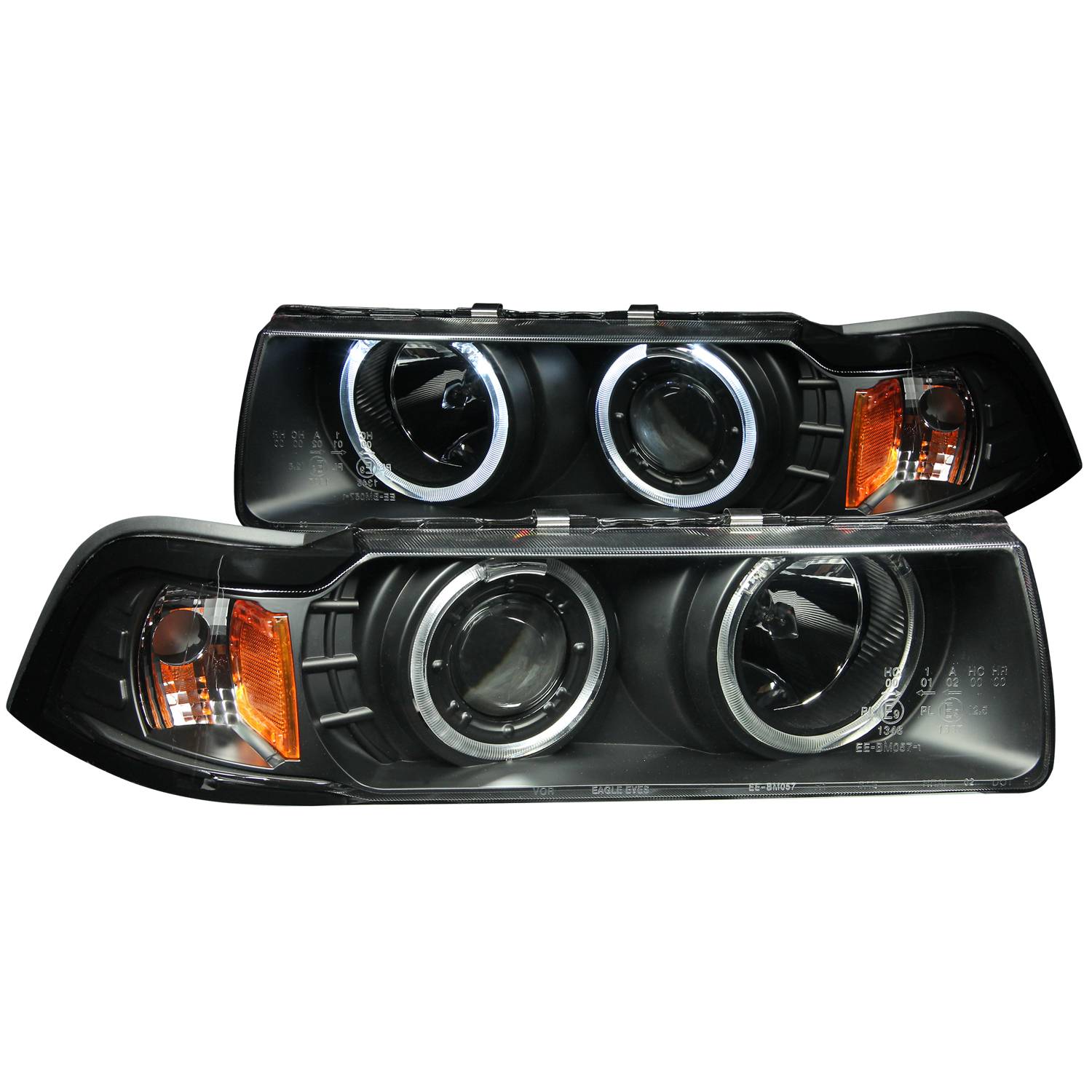 BMW 3 SERIES E36 92-98 2DR PROJECTOR HALO HEADLIGHTS BLACK G2 1 PC