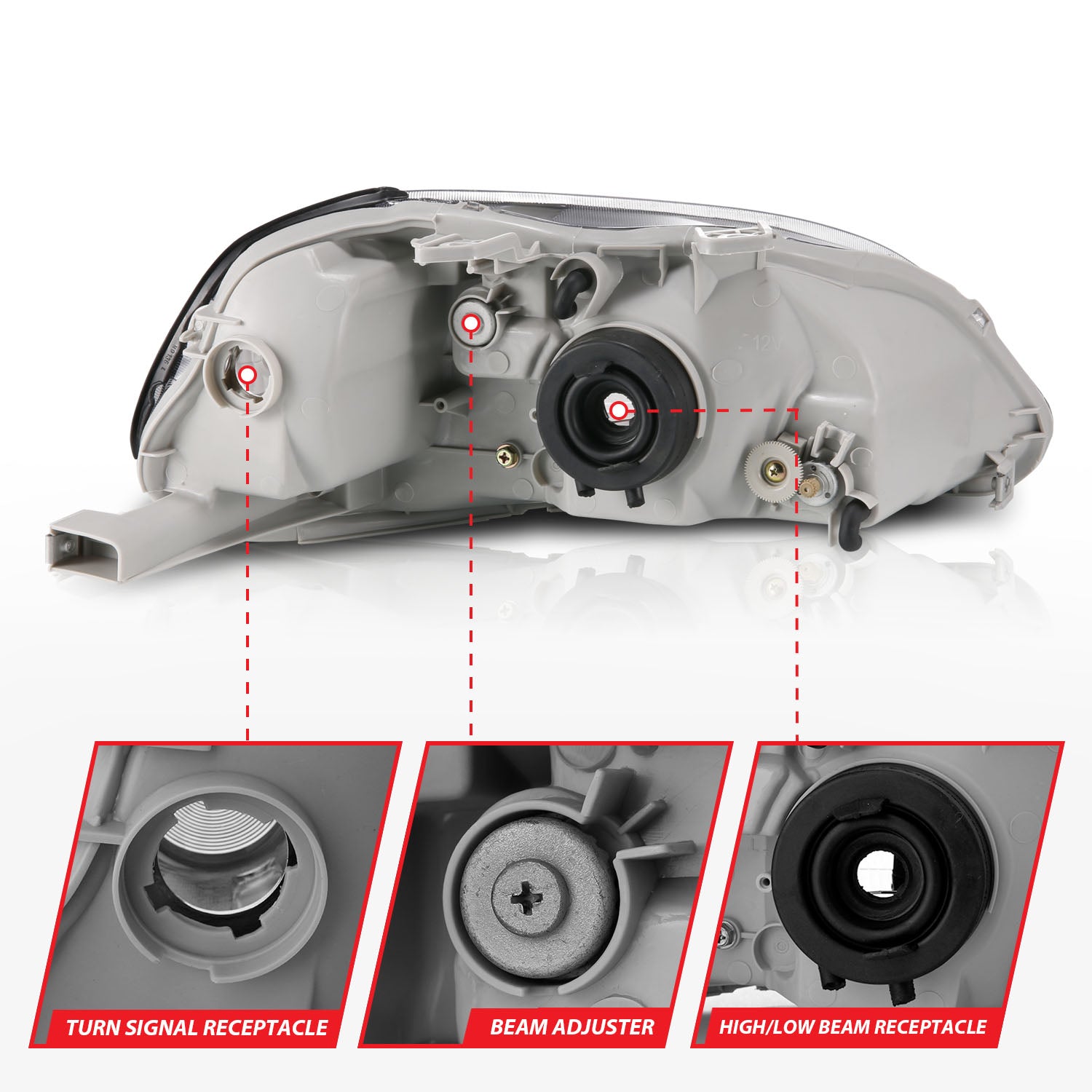HONDA CIVIC 96-98 CRYSTAL HEADLIGHTS BLACK