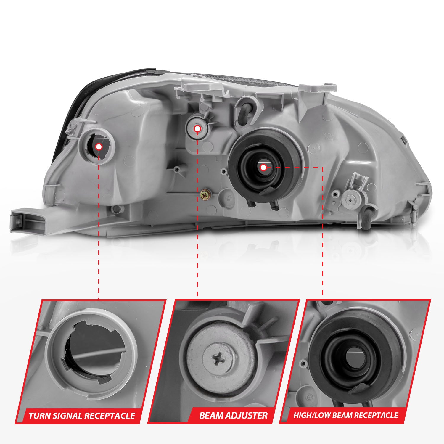 HONDA CIVIC 99-00 CRYSTAL HEADLIGHTS BLACK