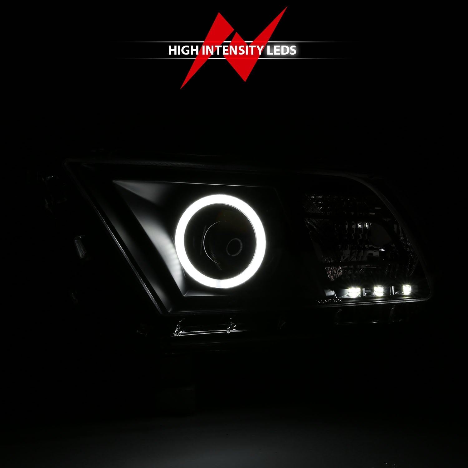 FORD MUSTANG 10-14 PROJECTOR HEADLIGHTS BLACK W/ RX HALO
