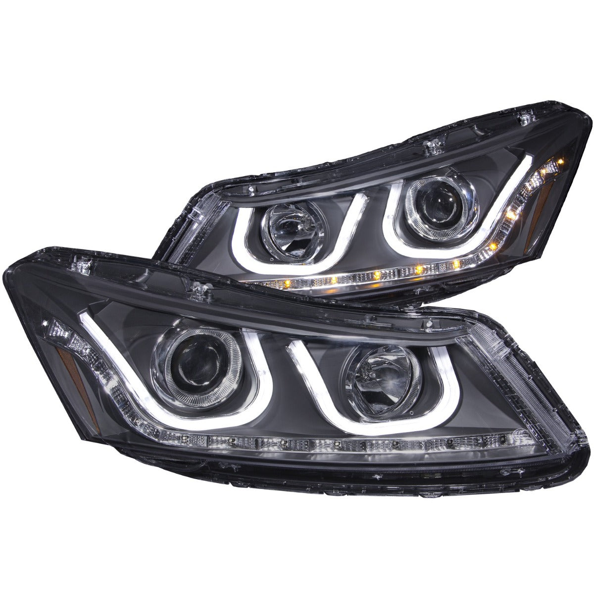 HONDA ACCORD 08-12 4DR PROJECTOR U-BAR HEADLIGHTS BLACK
