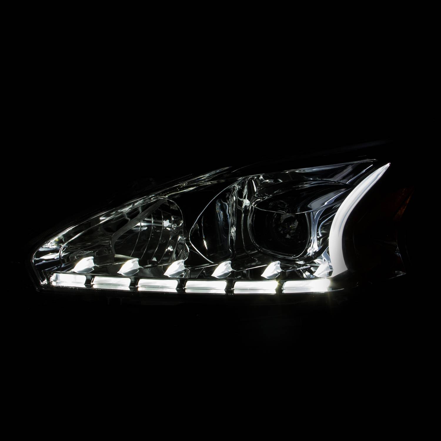 NISSAN ALTIMA 13-15 4DR PROJECTOR PLANK STYLE HEADLIGHTS CHROME (FOR HALOGEN MODELS)