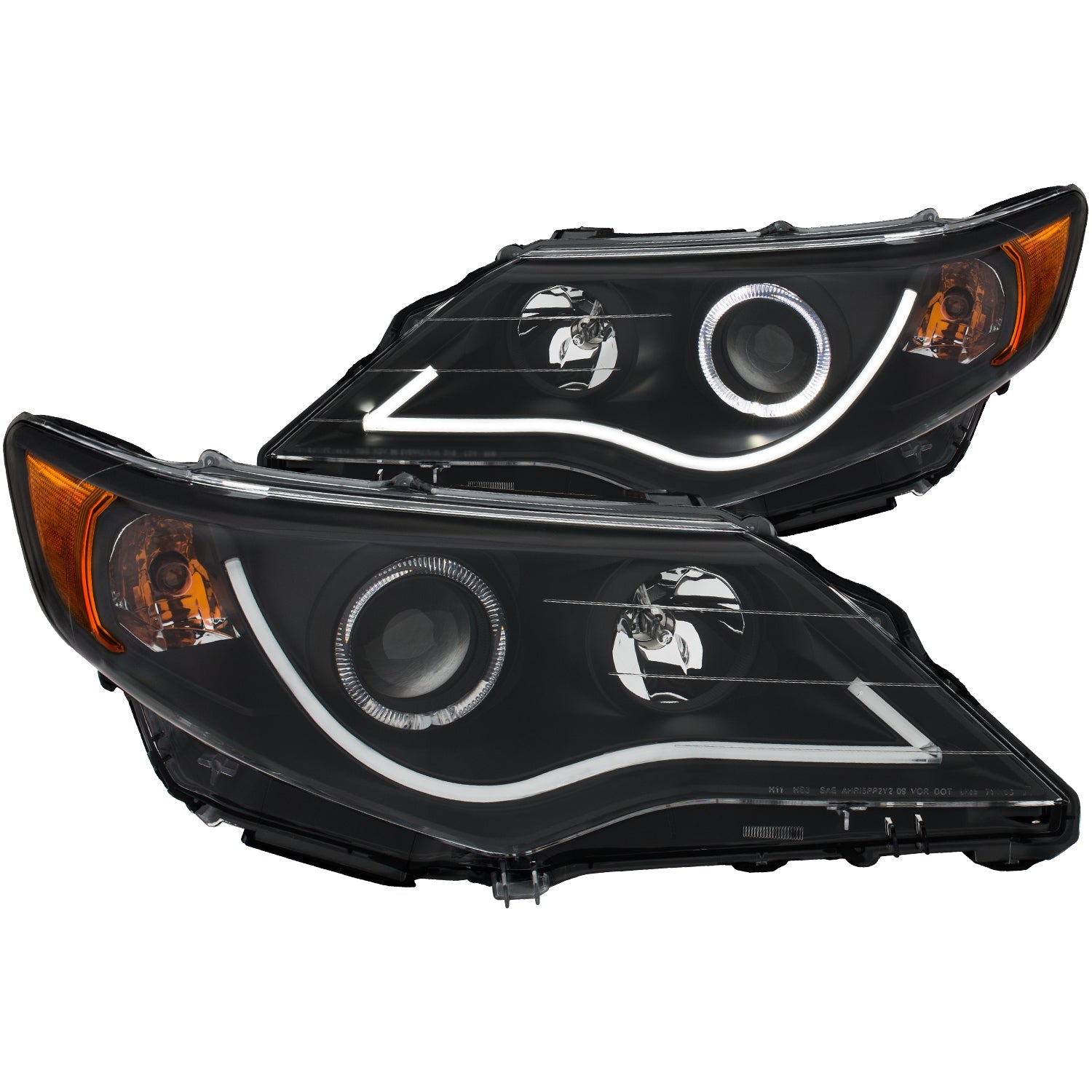 TOYOTA CAMRY 12-13 PROJECTOR PLANK STYLE HEADLIGHTS BLACK W/ HALO