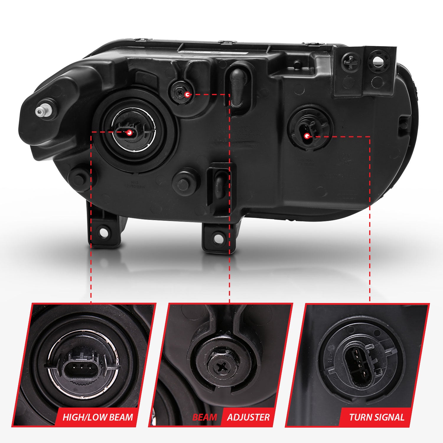 DODGE CHALLENGER 08-14 CRYSTAL HEADLIGHTS BLACK