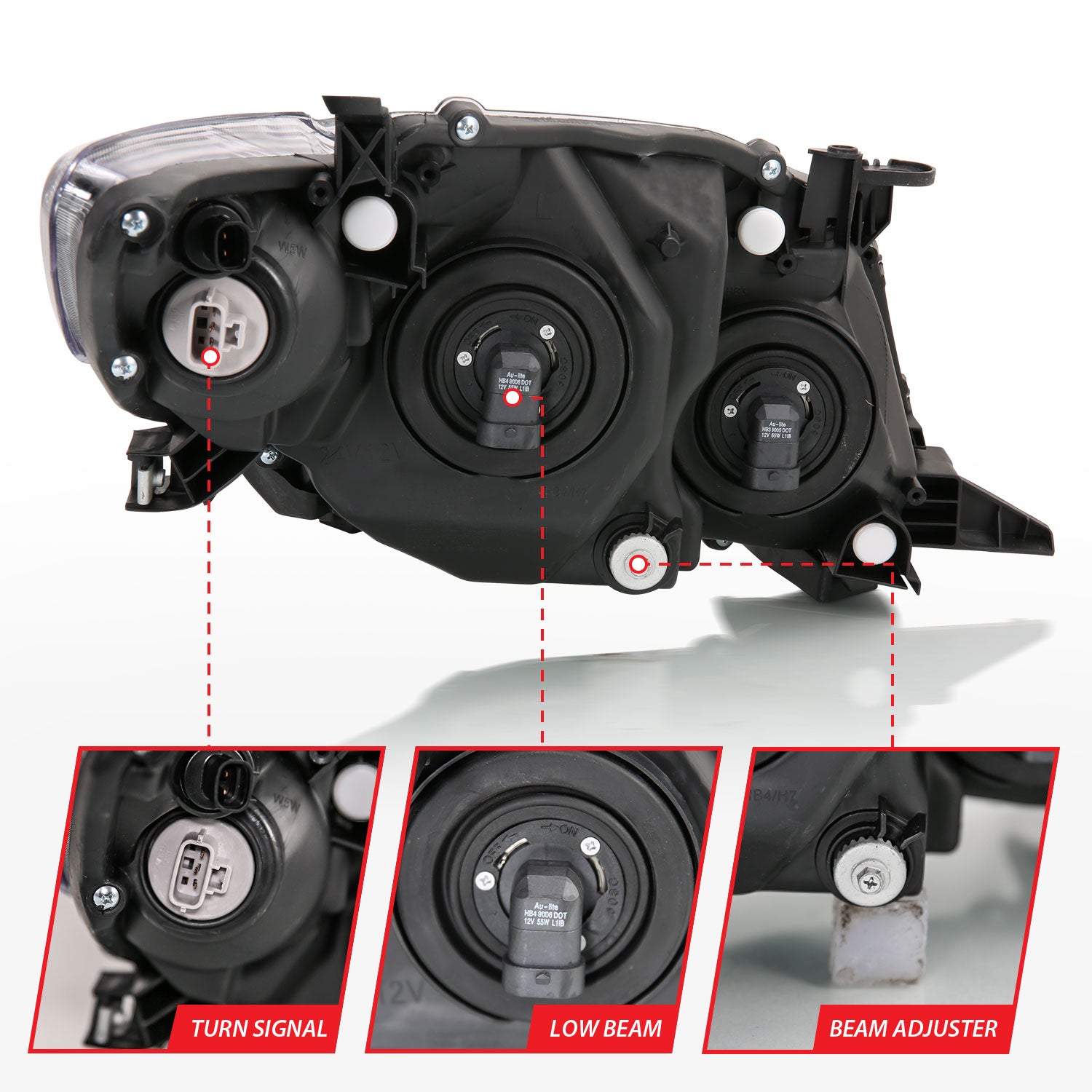 TOYOTA COROLLA 09-10 CRYSTAL HEADLIGHT BLACK