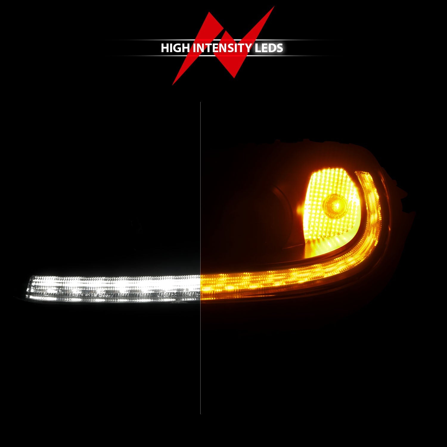 CHEVY CORVETTE 05-13 PROJECTOR SEQUENTIAL PLANK STYLE HEADLIGHTS BLACK(W/ DRL)(NO HID KIT)