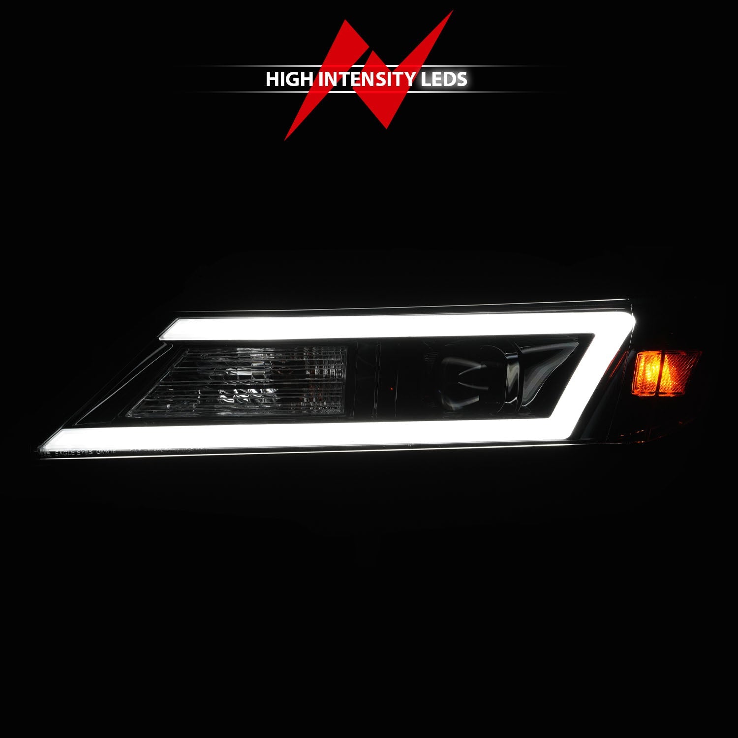CHEVY IMPALA 14-20 PROJECTOR LIGHT BAR STYLE HEADLIGHTS BLACK (FOR HALOGEN MODELS ONLY)