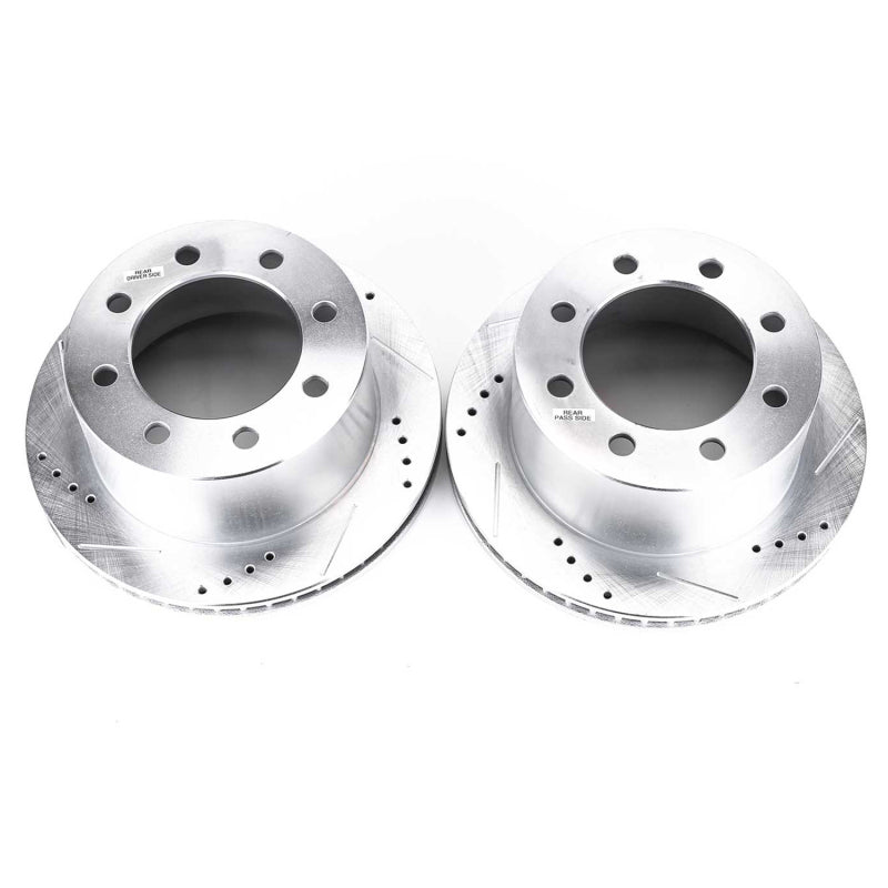 Power Stop 00-02 Dodge Ram 2500 Rear Evolution Drilled & Slotted Rotors - Pair-SR1 Performance