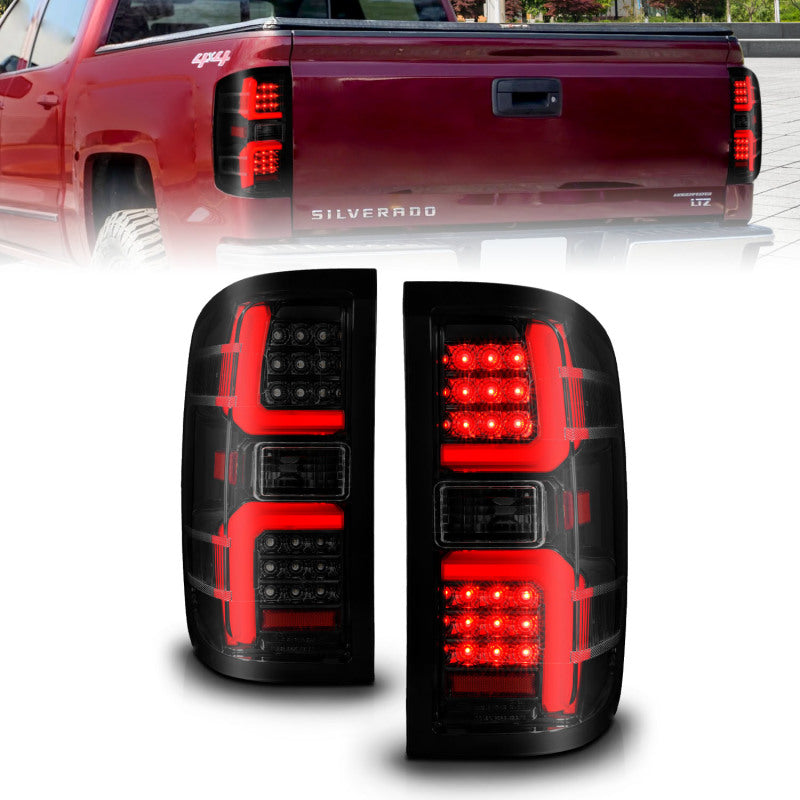 ANZO 15-19 Chevrolet Silverado 2500 HD/3500 HD LED Taillight w/ Sequential Black Housing/Smoke Lens-SR1 Performance