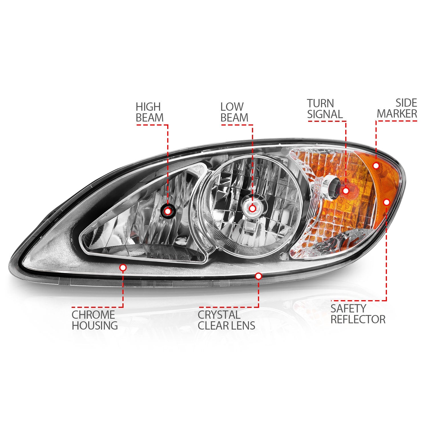INTERNATIONAL PROSTAR 08-16 CRYSTAL HEADLIGHTS CHROME