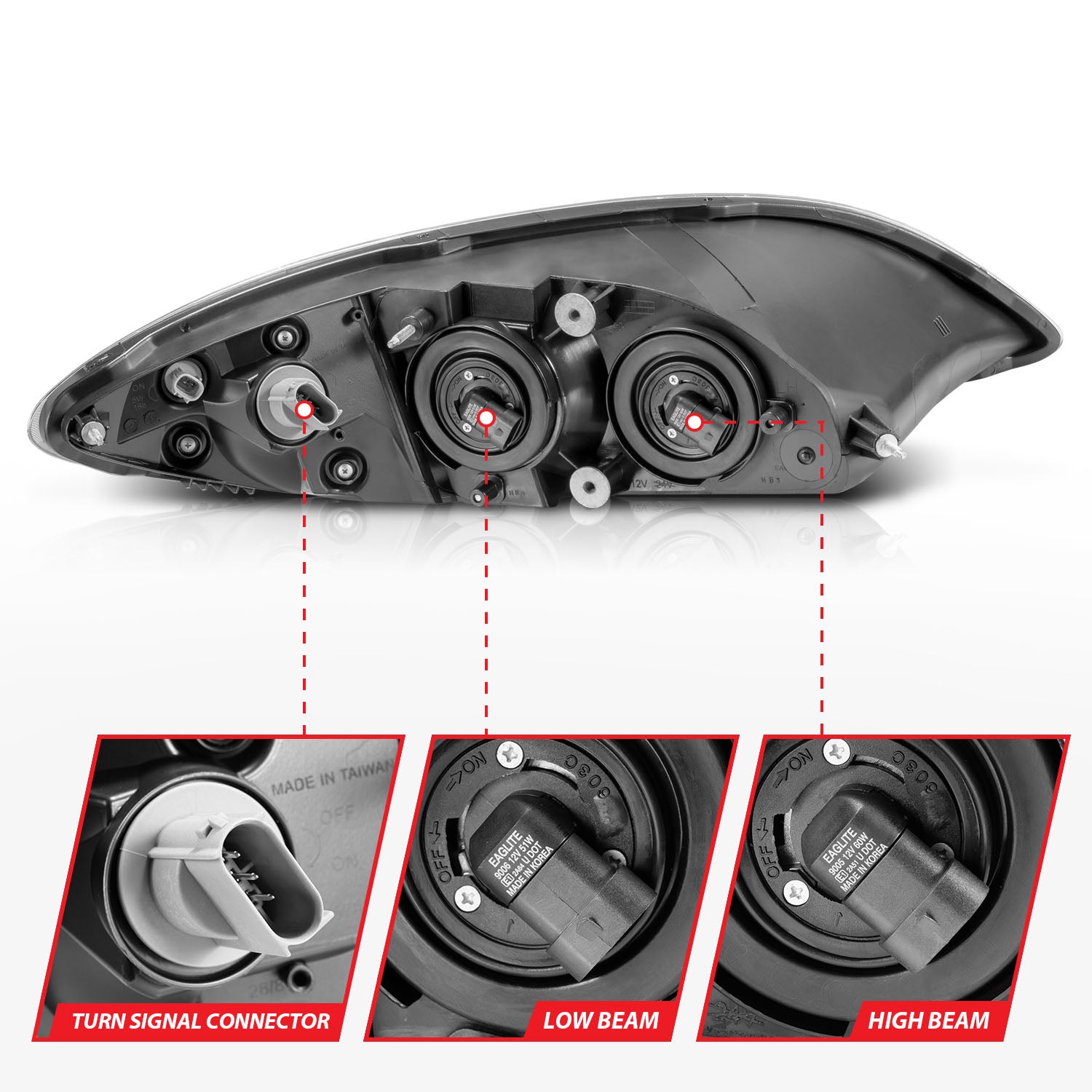 INTERNATIONAL PROSTAR 08-16 CRYSTAL HEADLIGHTS CHROME