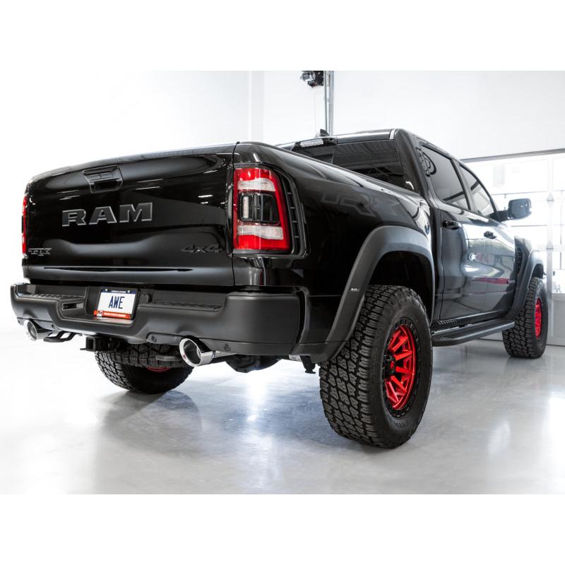 AWE Tuning 2021 RAM 1500 TRX 0FG Cat-Back Exhaust - Chrome Silver Tips