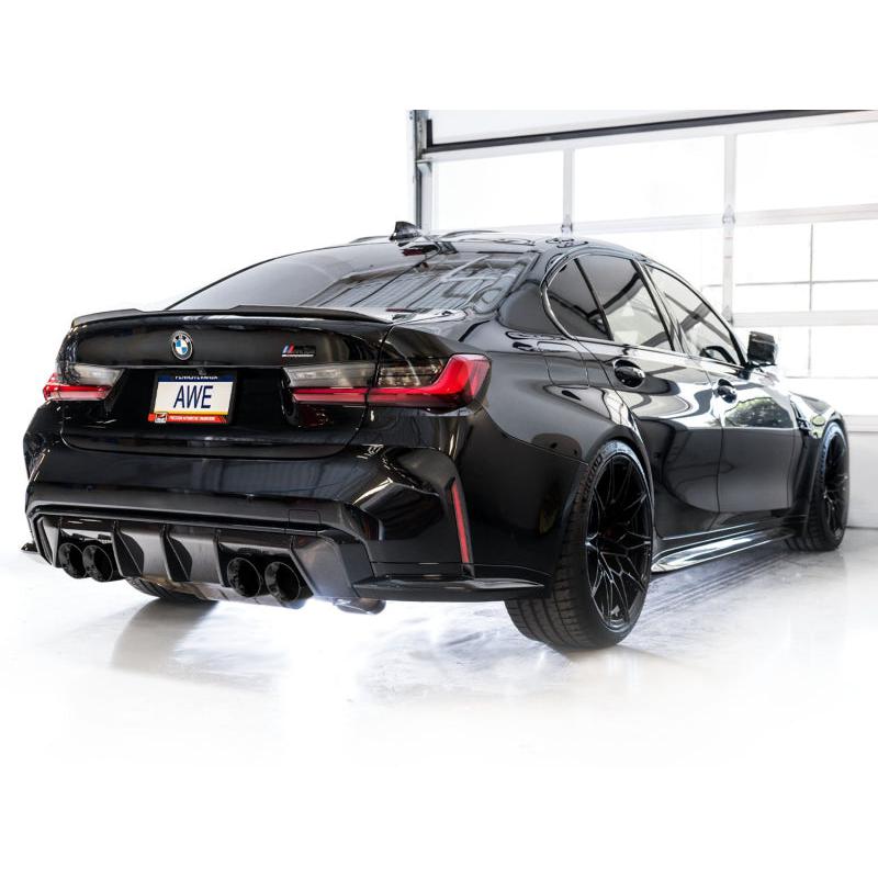 AWE Track Edition Catback Exhaust for BMW G8X M3/M4 - Diamond Black Tips