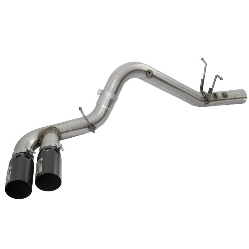 aFe Victory Series 4in 409-SS DPF-Back Exhaust w/ Dual Black Tips 2017 GM Duramax V8-6.6L(td) L5P