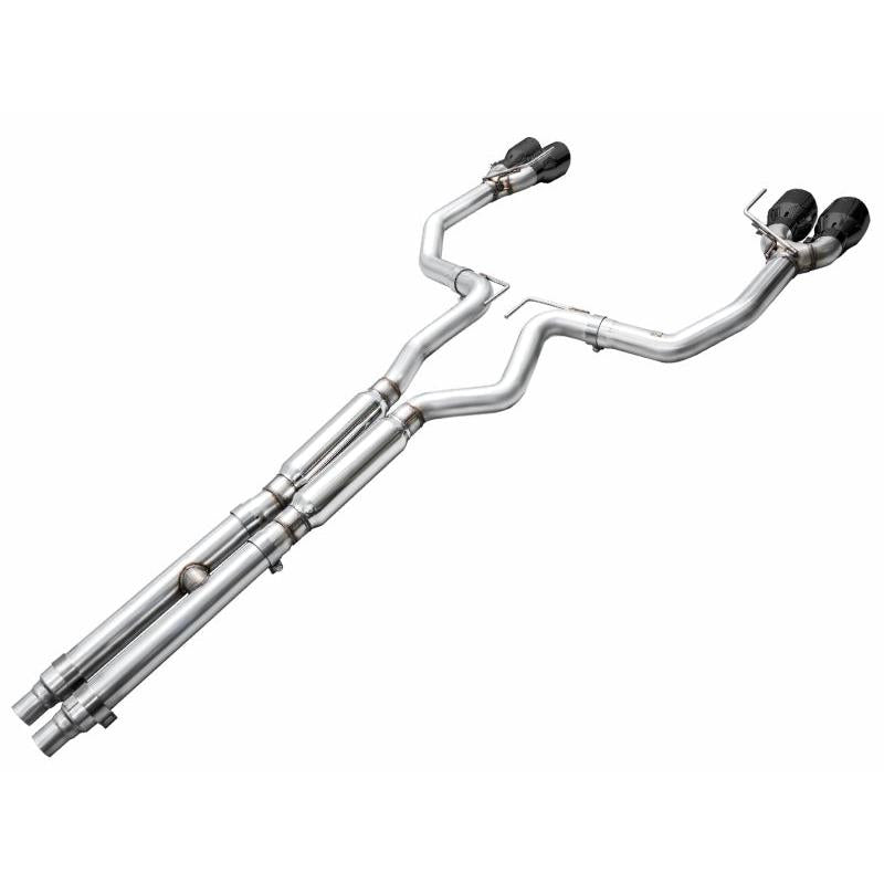 AWE 2024 Ford Mustang GT Fastback S650 RWD Track Edition Catback Exhaust w/ Quad Diamond Black Tips