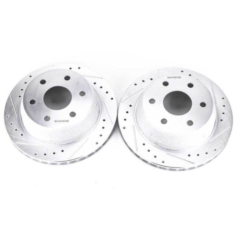 Power Stop 02-06 Cadillac Escalade Rear Evolution Drilled & Slotted Rotors - Pair-SR1 Performance