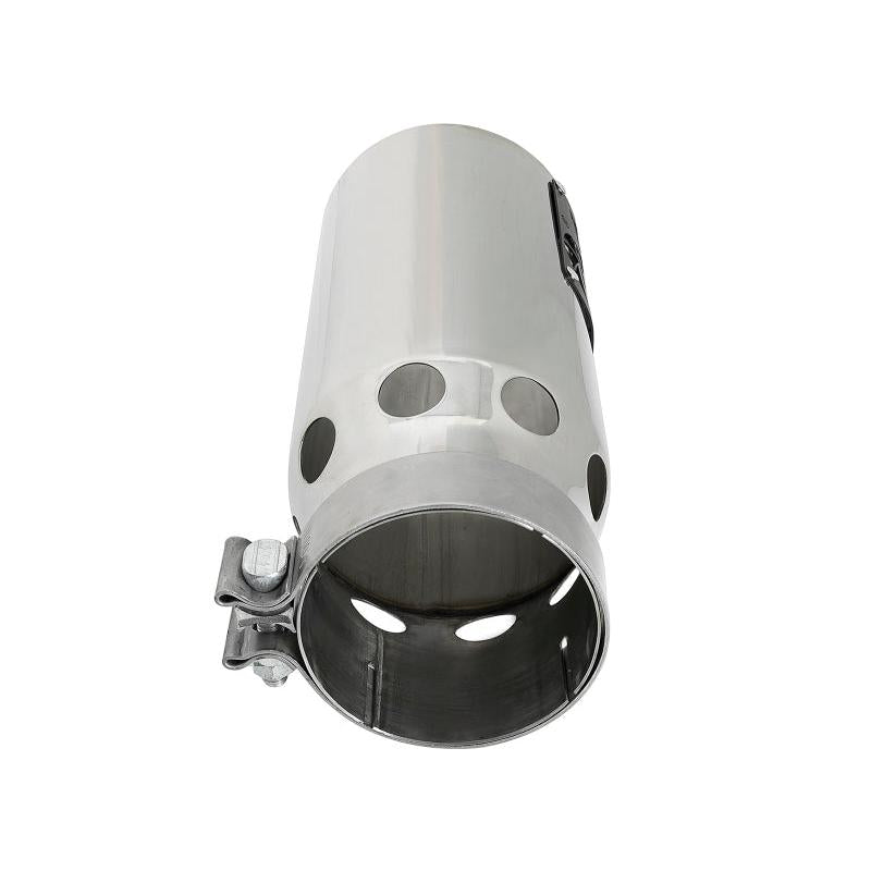 aFe SATURN 4S 4in SS Intercooled Exhaust Tip - Polished 4in In x 5in Out x 12in L Bolt-On