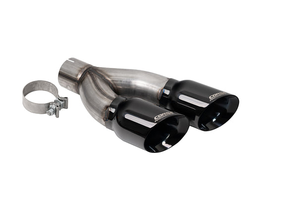 Corsa 2022-2024 Toyota Tundra 4WD 4in Single Side Dual Outlet Tip Kit - Black PVD-SR1 Performance