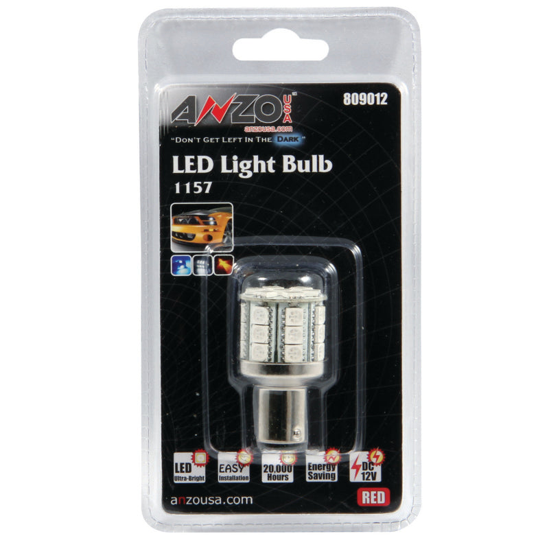 ANZO LED Bulbs Universal LED 1157 Red - 28 LEDs 1 3/4in Tall-SR1 Performance