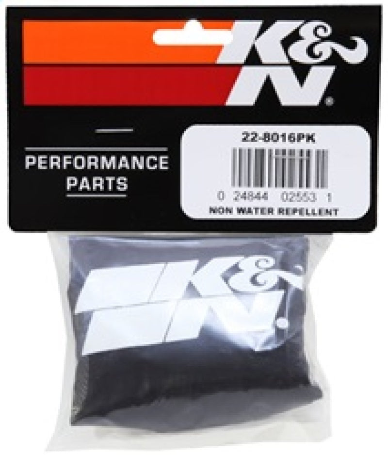 K&N Universal Precharger Round Straight Air Filter Wrap Black-SR1 Performance