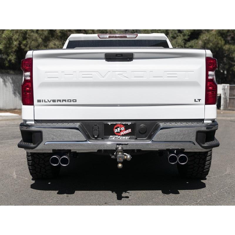 aFe Gemini XV 3in 304 SS Cat-Back Exhaust w/ Cutout 19-21 GM Silverado/Sierra 1500 V8- w/ Black Tips