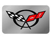 C5 Corvette Exhaust Enhancer Plate - Stainless Steel with Crossed Flags
