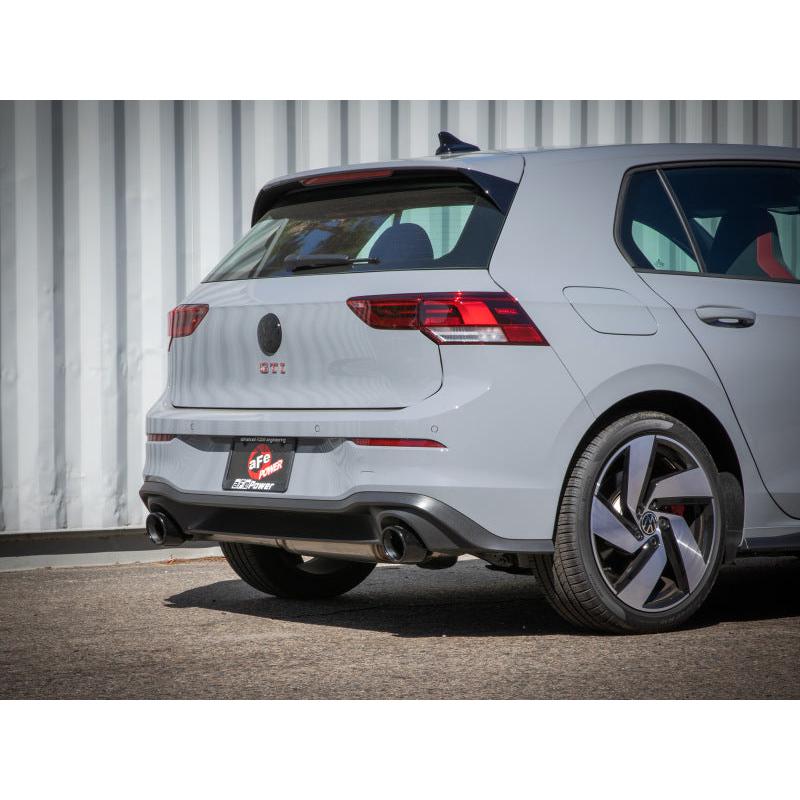 aFe Gemini XV 3in to 2 1/2in 304 SS Cat-Back Exhaust 22-23 Volkswagen GTI (MK8) 2.0L w/ Black Tips