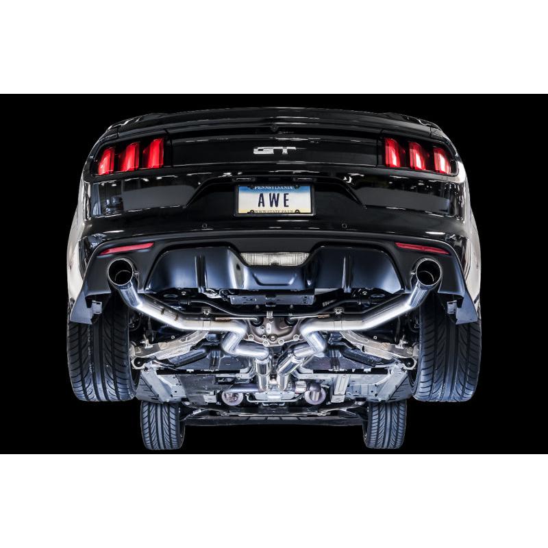 AWE Tuning S550 Mustang GT Cat-back Exhaust - Track Edition (Chrome Silver Tips)-SR1 Performance