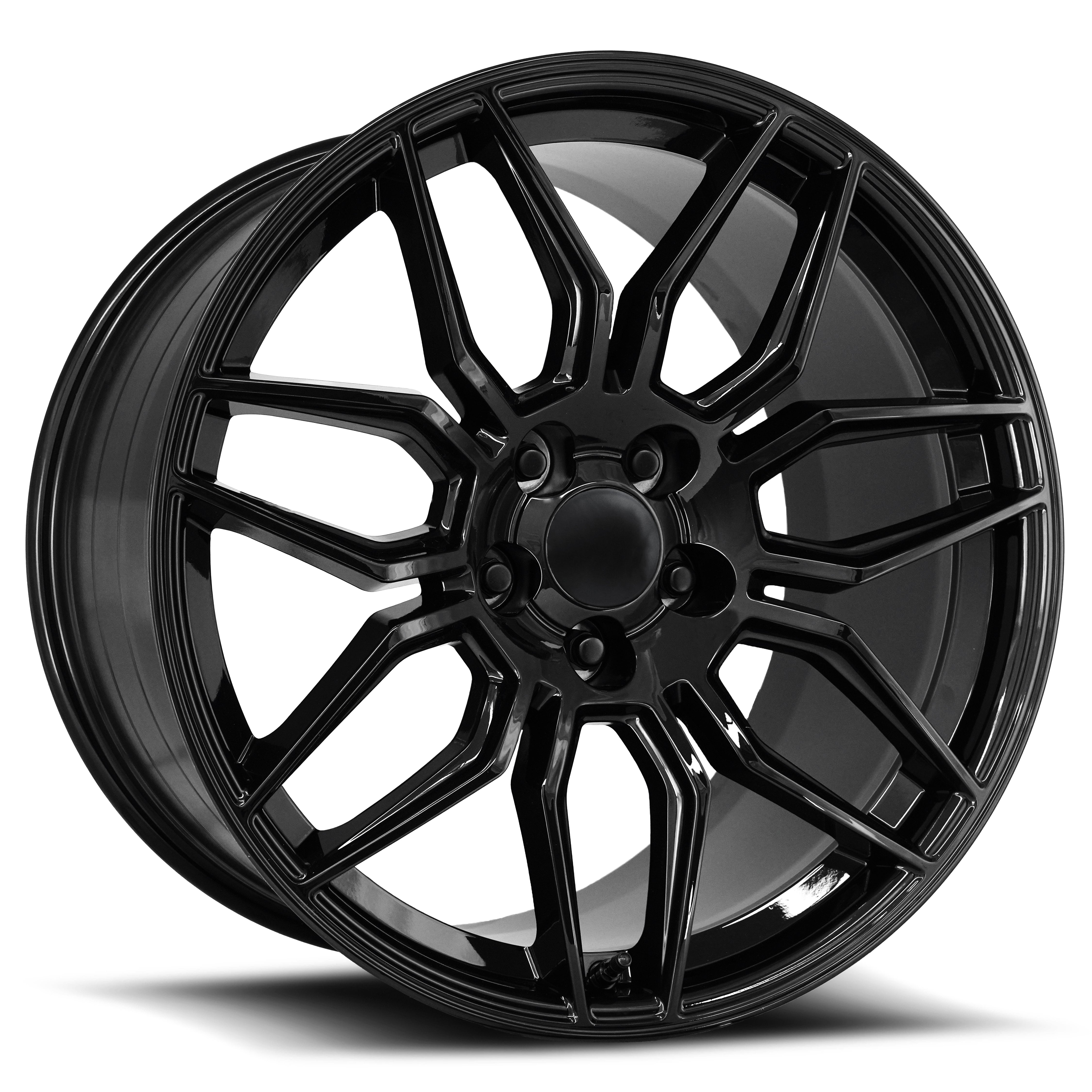 20X12 5X4.75 +59 HB 70.3 C8 Z06 GLOSS BLACK WITH CAP-SR1 Performance
