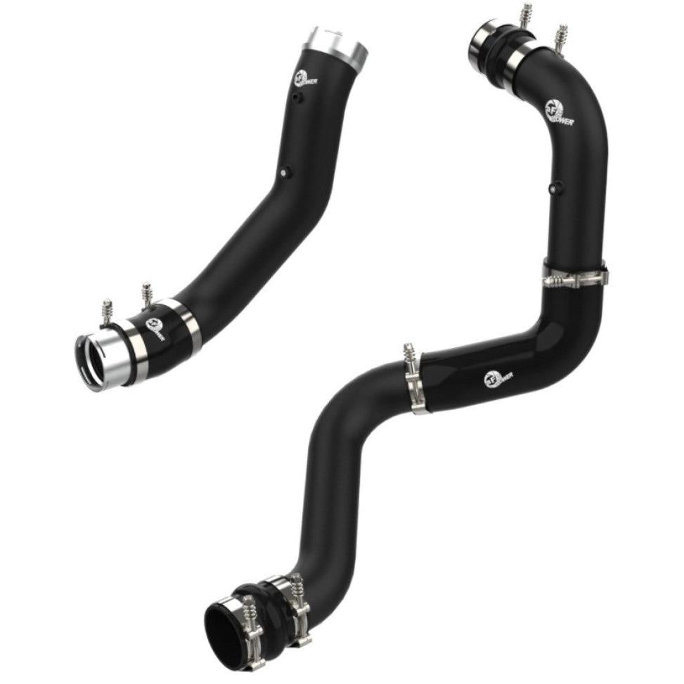 aFe BladeRunner Black 3in Aluminum Charge Pipe Kit 20-21 GM Diesel Trucks V8-6.6L (td) L5P