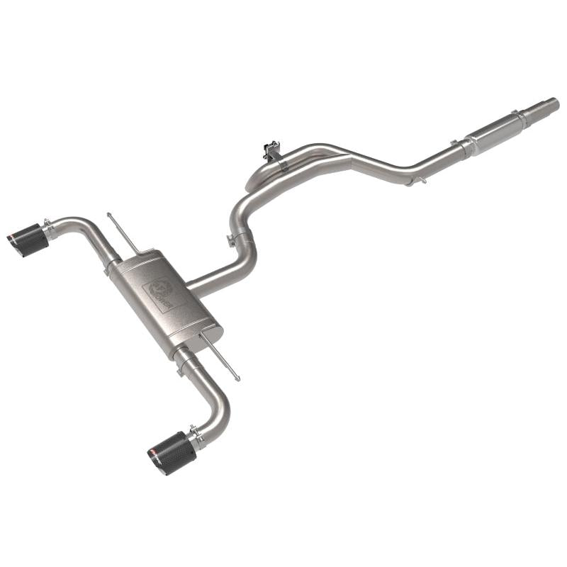 aFe Gemini XV 3in to 2 1/2in 304 SS Cat-Back Exhaust 22-23 Volkswagen GTI (MK8) 2.0L w/ Carbon Tips