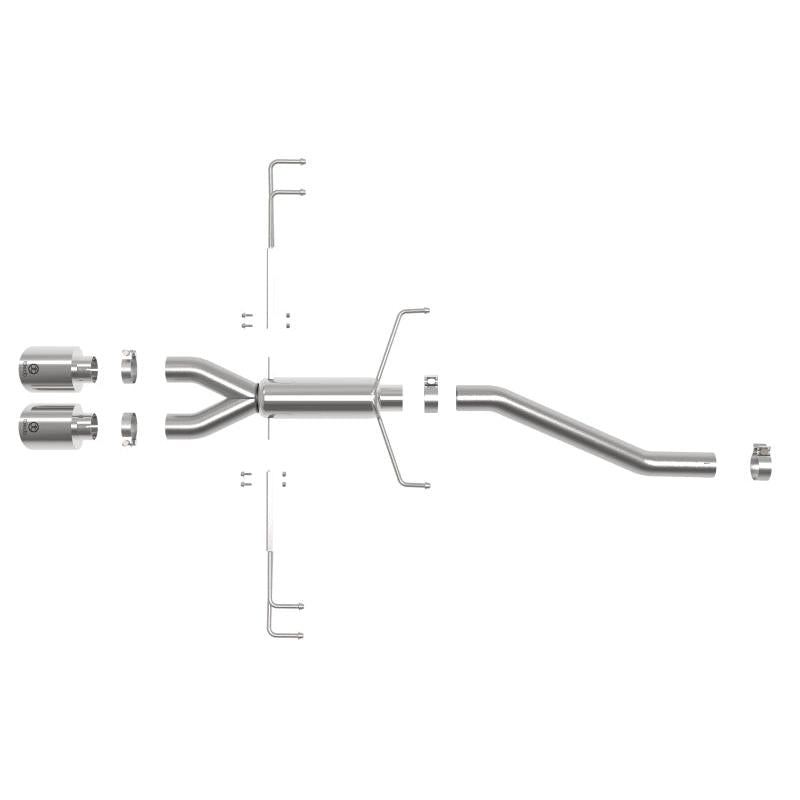 aFe Takeda 2.5in 304SS Axle-Back Exhaust System 17-19 Honda Civic Type R L4-2.0L (t) - Polished Tip-SR1 Performance