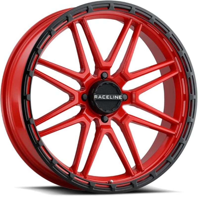 Raceline A11RB Krank-XL 18x7 Inch Powersports Wheel in Red/Black - Part Number A11R-87037-00