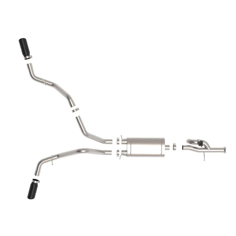 aFe Gemini XV 3in 304 SS Cat-Back Exhaust w/ Cutout 09-18 GM Trucks 4.3L/4.8L/5.3L w/ Black Tips