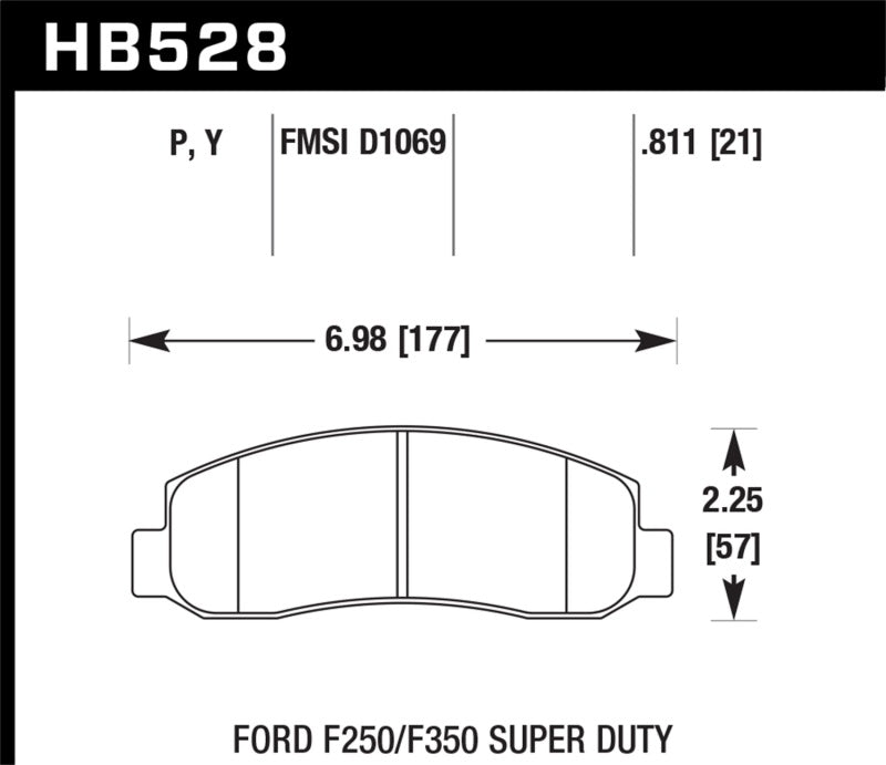 Hawk 05-11 Ford F250/F350 / 2011 Ford F550 SuperDuty Street Front Brake Pads-SR1 Performance