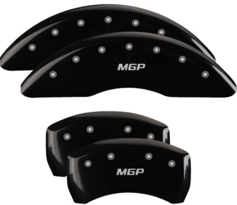 MGP 4 Caliper Covers for 2018-2019 Mercedes-Benz GLE43 AMG * Black Finish with Silver Engraving