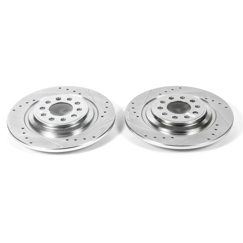 Power Stop 14-19 Jeep Cherokee Rear Evolution Drilled & Slotted Rotors - Pair-SR1 Performance
