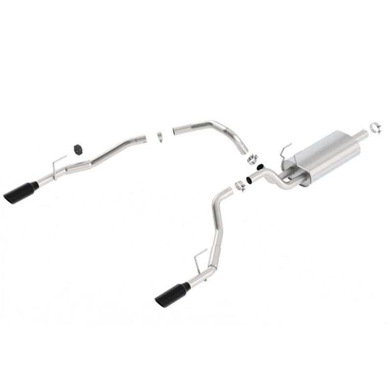 Borla 09-17 Ram 1500 5.7L V8 5in Single Tip Black Chrome Cat-Back Touring Exhaust Through Bumper