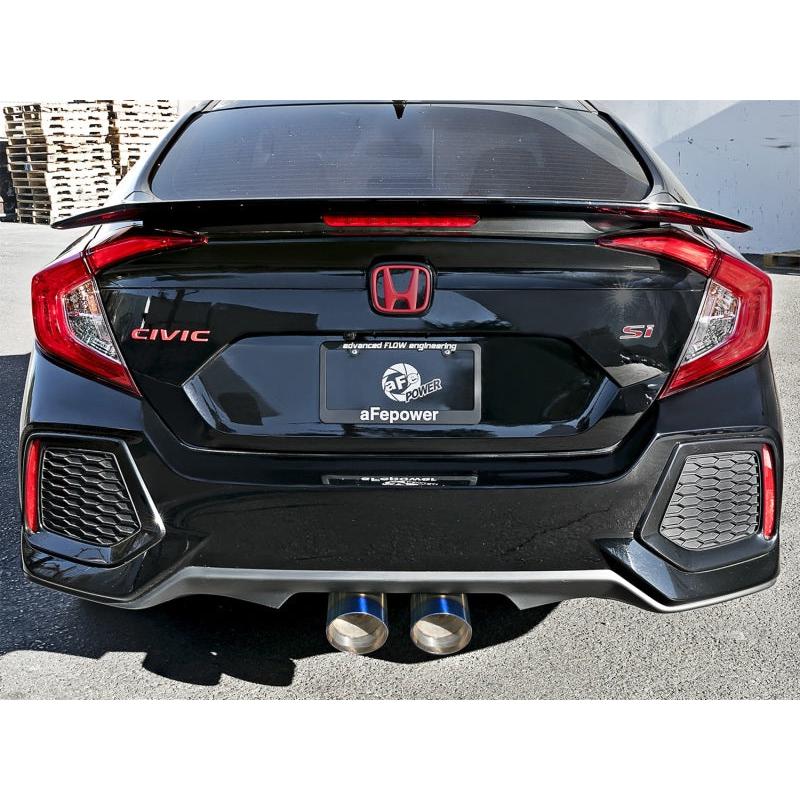 aFe Takeda 3in 304 SS Cat-Back Exhaust System w/ Blue Tips 2017+ Honda Civic Si 4Dr I4 1.5L (t)-SR1 Performance