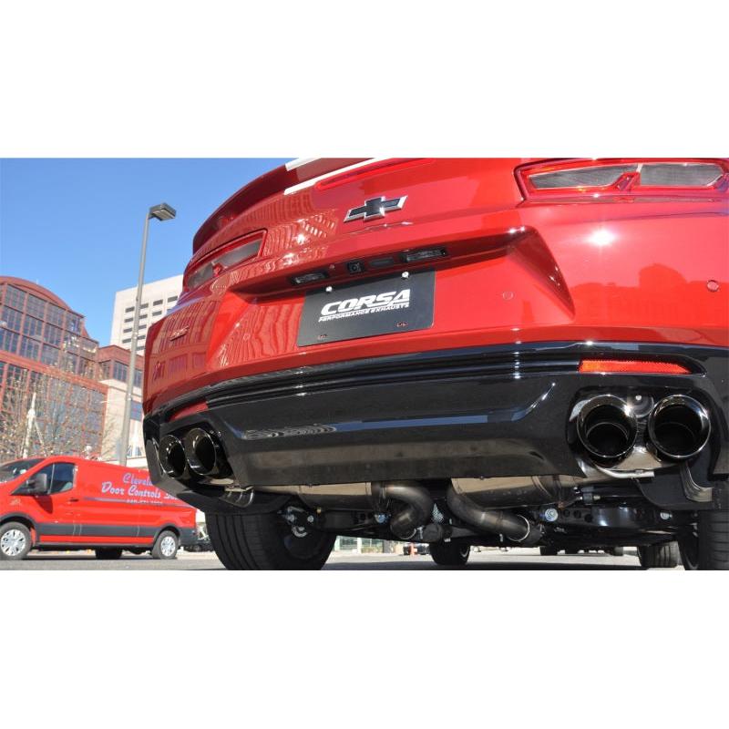 Corsa 2016-24 Chevy Camaro SS 6.2L Xtreme+ 2.75in Cat-Back Dual Rear Exit w/ Twin 4in Black PVD Tips