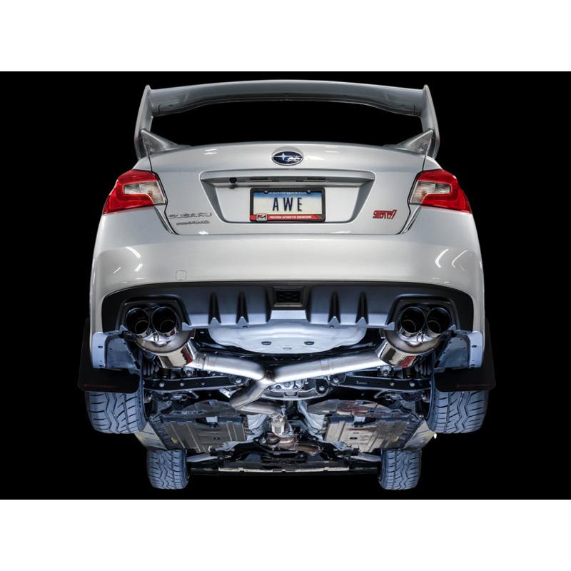 AWE Tuning Subaru STI VA / WRX GV / STI GV Sedan Touring Edition Exhaust - Chrome Silver Tip (102mm)