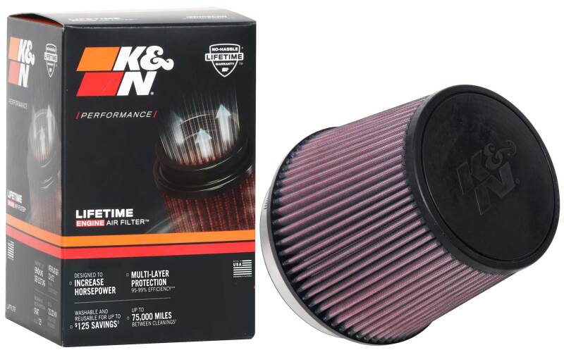 K&N Universal Tapered Filter 6in Flange ID x 7.5in Base OD x 5.875in Top OD x 6.5in Height-SR1 Performance