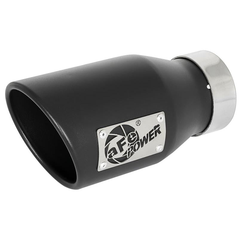 aFe MACH Force-Xp 409 SS Exhaust Tip Black (Left Side) 3in In x 4-1/2in Out x 9in L Clamp-On-SR1 Performance