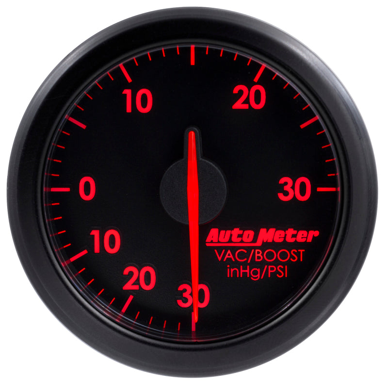 Autometer Airdrive 2-1/6in Boost/Vac Gauge 30in HG/30 PSI - Black-SR1 Performance