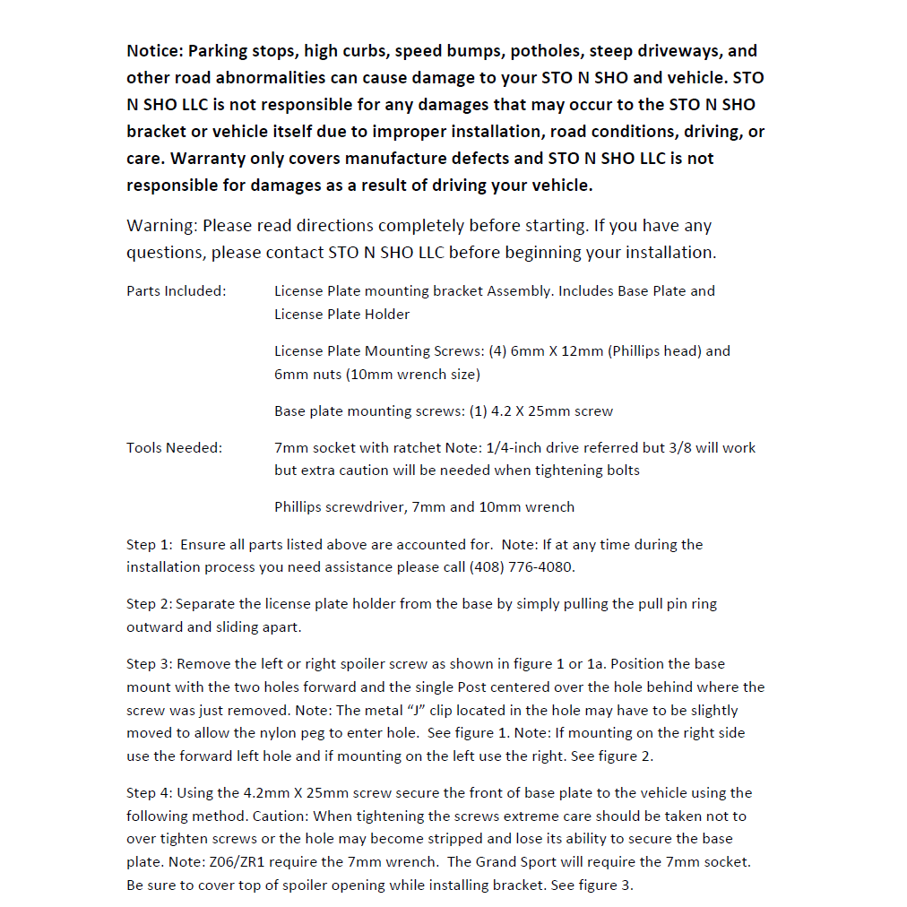 06-13 Chevrolet Corvette License Plate Frame Bracket-SR1 Performance