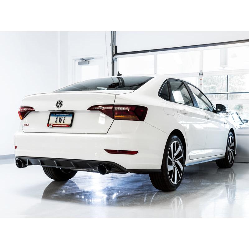 AWE Tuning 18-21 Volkswagen Jetta GLI Mk7 Track Edition Exhaust - Diamond Black Tips (Fits OEM DP)