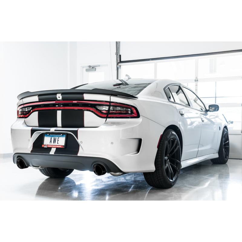 AWE Tuning 2015+ Dodge Charger 6.4L/6.2L Non-Resonated Touring Edition Exhaust - Diamond Blk Tips