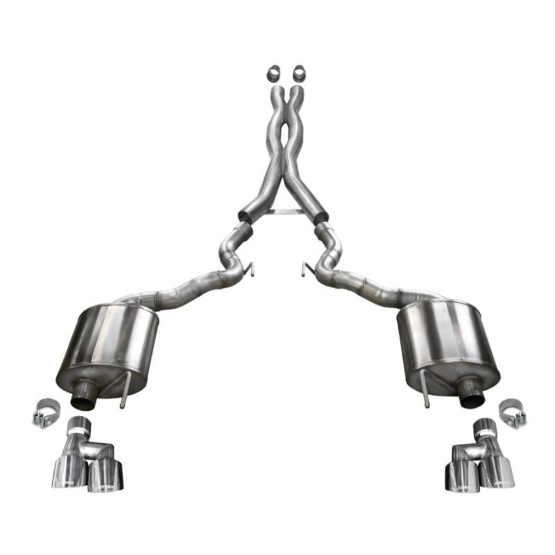 Corsa 2018-2023 Ford Mustang GT Convertible Sport Cat-Back Exhaust w/ 4in Tips-SR1 Performance